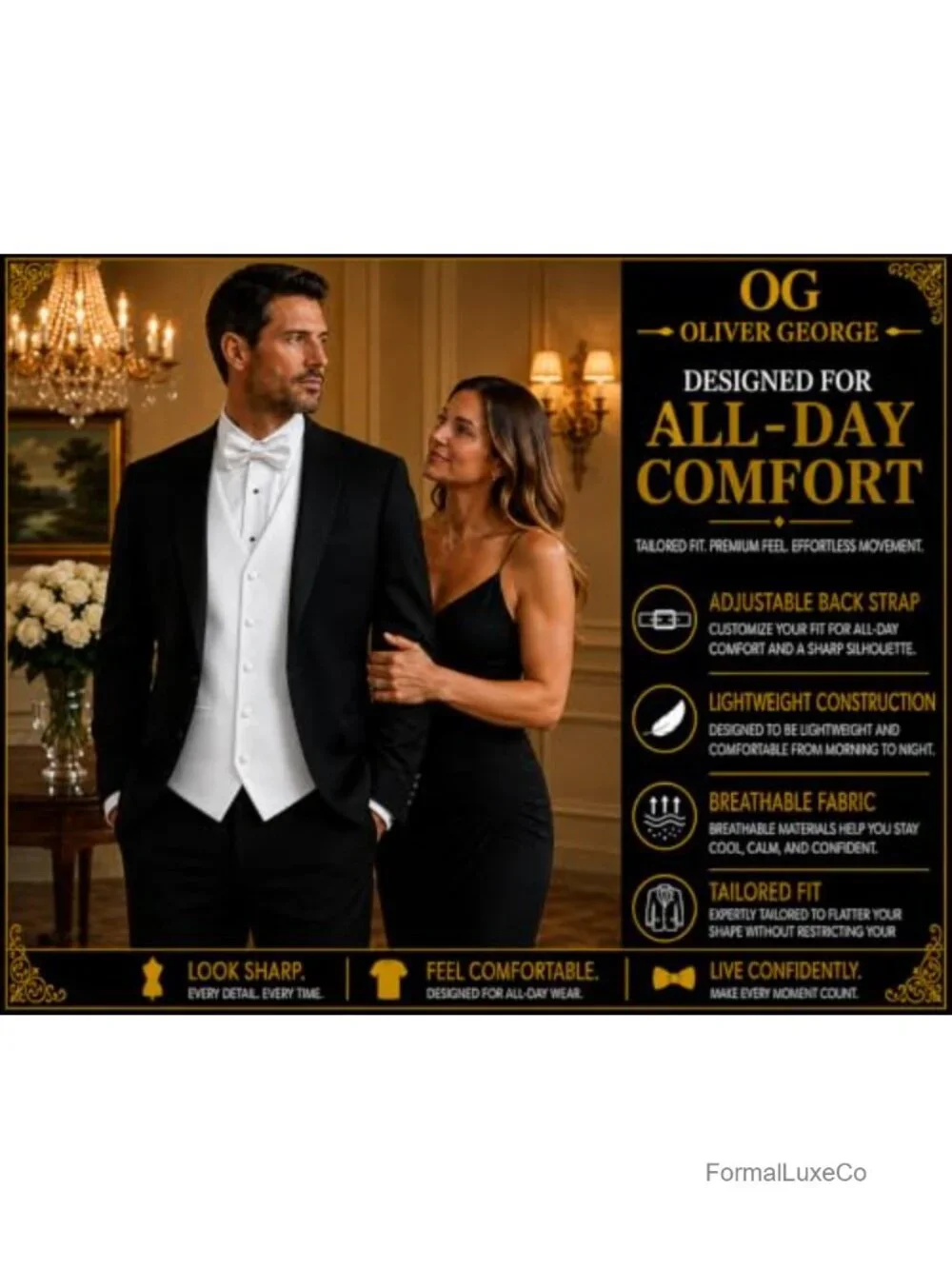 Men's Solid Formal Waistcoat Tuxedo Dress Vest Bow Tie Set for Suit